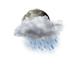 <ul><li>Felhőkép: Erősen felhős, eső</li>